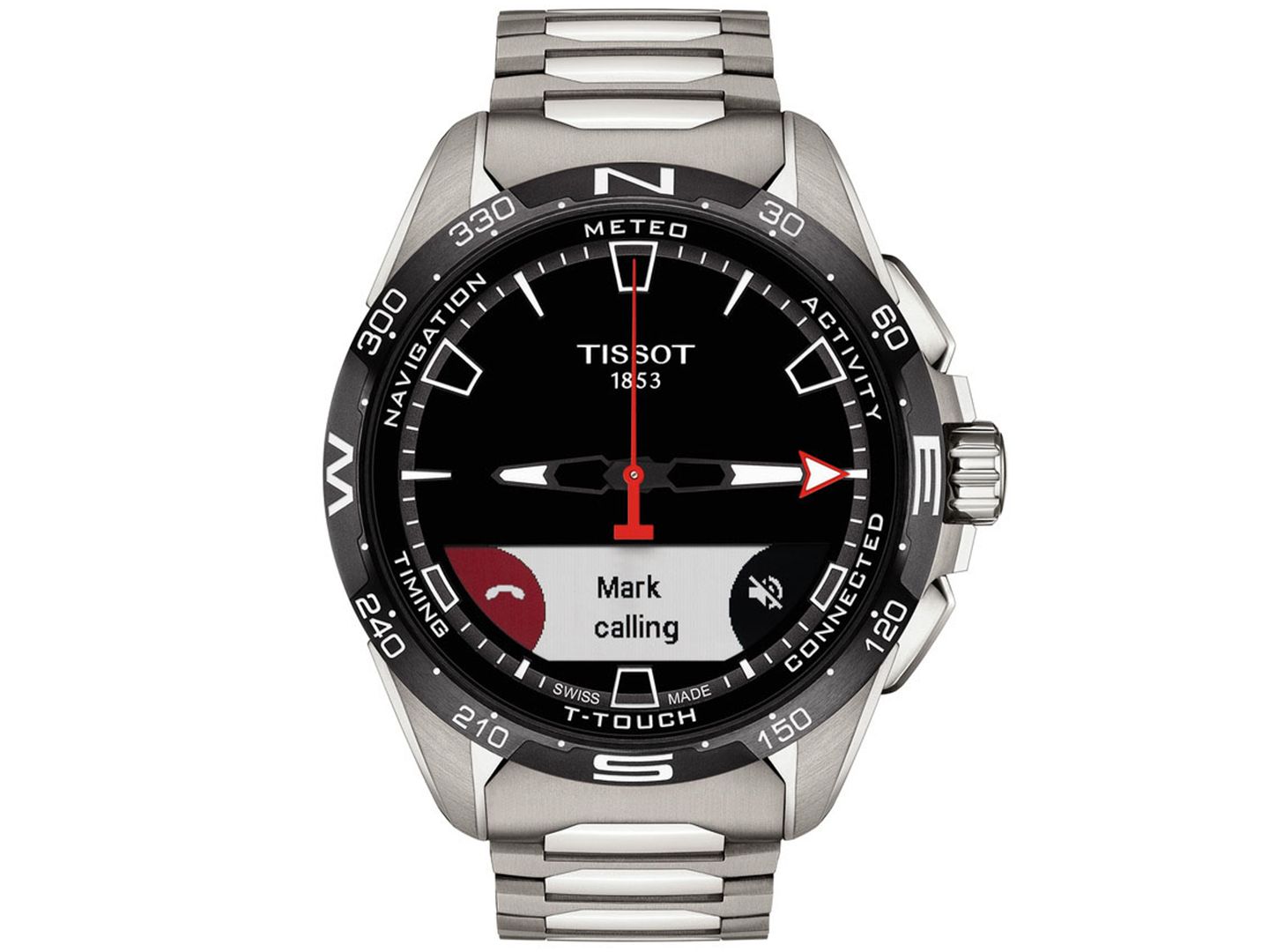 Мужские часы Tissot Swiss T-Touch Connect Solar Titanium Bracelet Smart Watch 48mm — фото 6