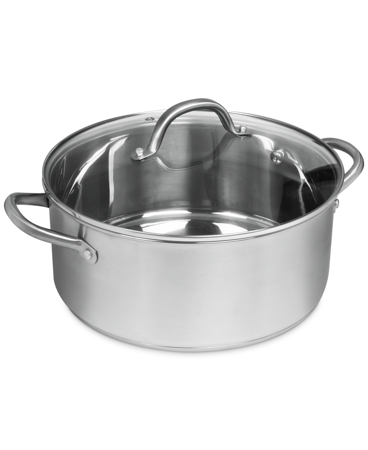Mainstays Stainless Steel 5-Quart Dutch Oven with Glass Lid 