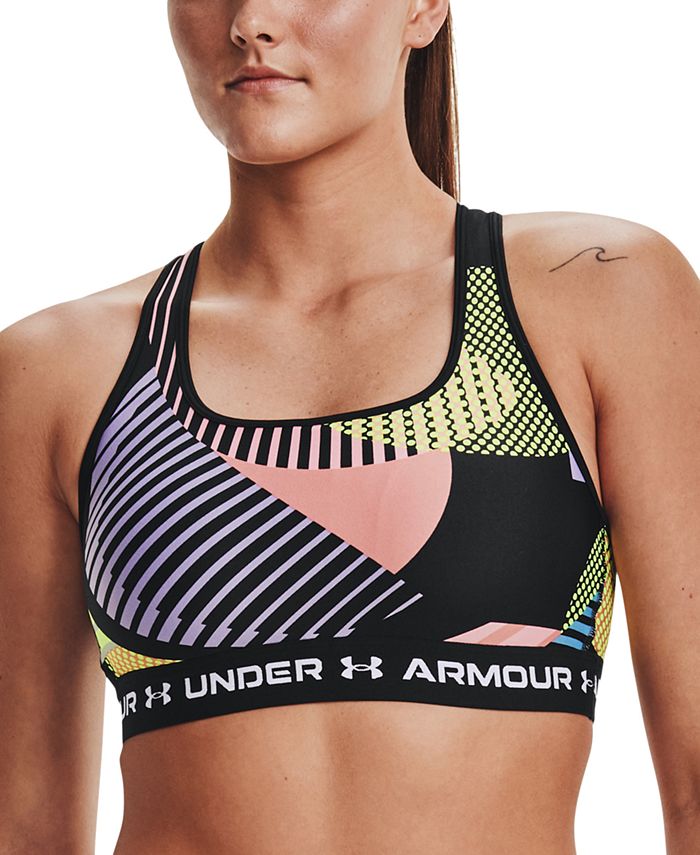 Under Armour Women's Printed Cross-Back Medium Impact Sports Bra - Macy's