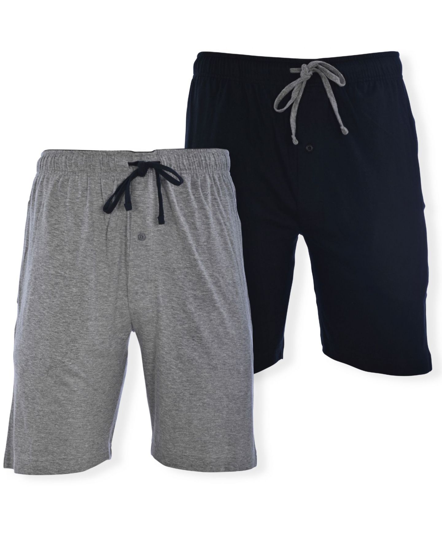 Мужские шорты Hanes Big and Tall Knit Jam Shorts, Pack of 2, цвет: Чёрный / Серый — фото 1