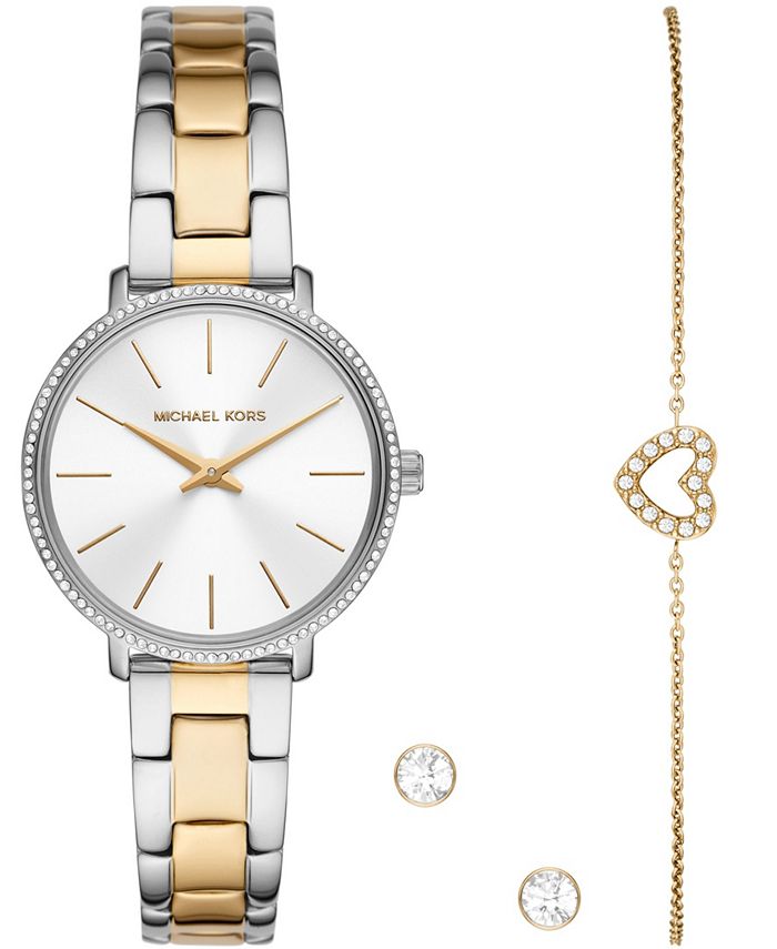 Michael Kors Women's Pyper Two-Tone Stainless Bracelet Watch 32mm Gift Set  & Reviews - All Watches - Jewelry & Watches - Macy's