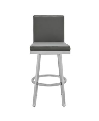 Rochester Swivel Modern Metal and Faux Leather Bar and Counter Stool