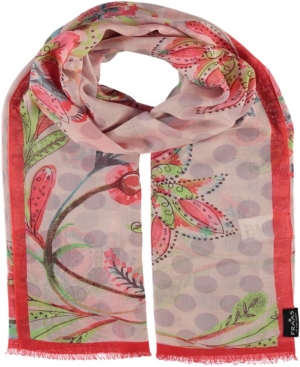 V Fraas Women's Dotted Blossom Scarf In Coral