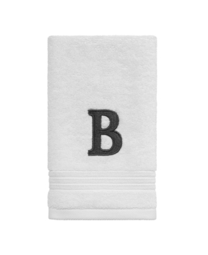 Avanti Block Monogram Initial Fingertip Towel Bedding In White K