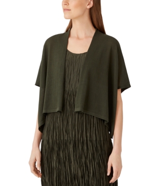 Eileen Fisher Organic Cotton Cropped Open Cardigan