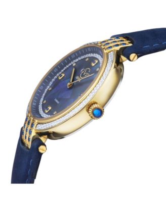 Women's Matera Swiss Quartz Blue Italian Suede Strap Watch 35mm