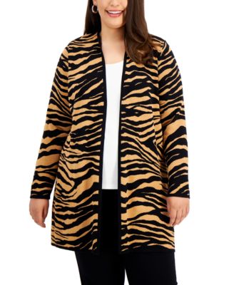 zebra long cardigan