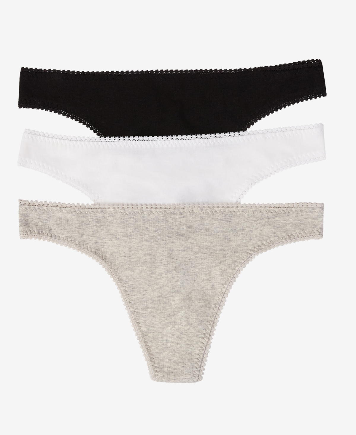 On Gossamer Women's Cotton Hip G Panty, Pack of 3  - White, Gray