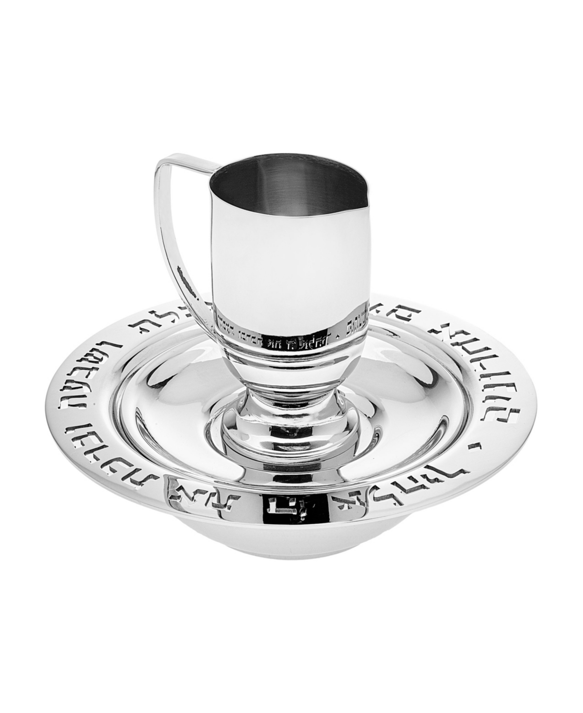 Godinger Wash Cup On Round Tainless Tray In Silver