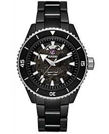 Men's Swiss Automatic Captain Cook Black High Tech Ceramic Bracelet Watch 43mm