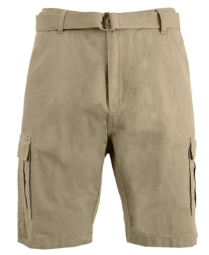 GALAXY BY HARVIC MEN'S COTTON CHINO SHORTS WITH BELT