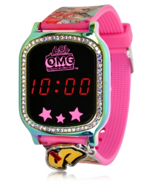 Lol Surprise Omg Kid's Touch Screen Pink Silicone Strap Led Watch, With Hanging Charm 36mm X 33 Mm