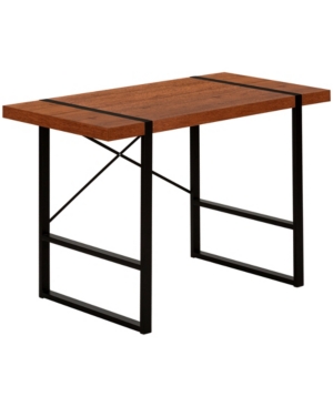 Monarch Specialties Desk With Floating Top And Metal Legs In Cherry