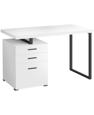 Monarch Specialties Desk With 3 Storage Drawers And Floating Desktop In White