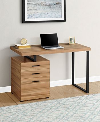 Monarch Specialties Desk with 3 Storage Drawers and Floating Desktop ...