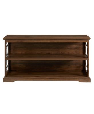 Walker Edison Lateral Bookshelf with Decorative Metal Sides