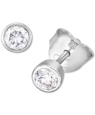 Forever Grown Diamonds - Lab-Created Diamond Bezel Stud Earrings (1/3 ct. t.w.) in Sterling Silver