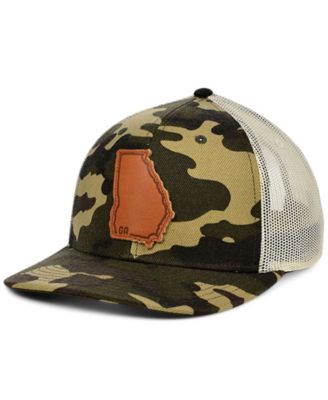 Lids - Georgia Woodland Leather State Patch Curved Trucker Cap