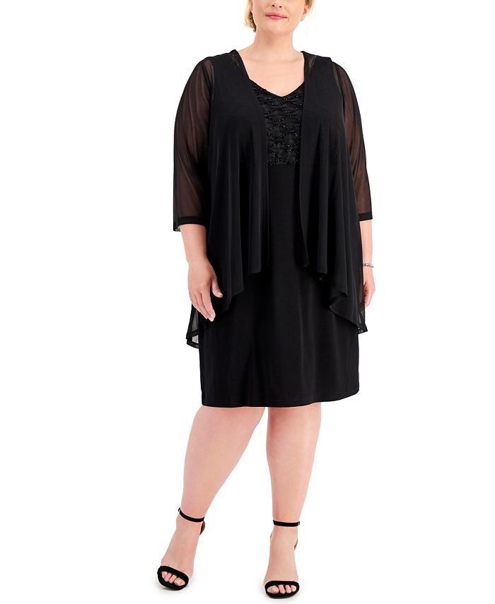 Connected Plus Size Dress Chiffon Jacket Set Macy s