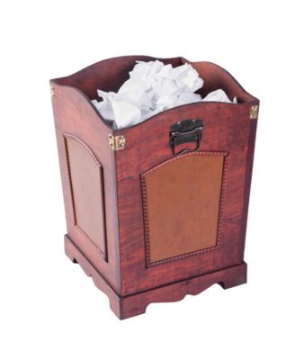 Antique Wooden Waste Can - Bin with Handle