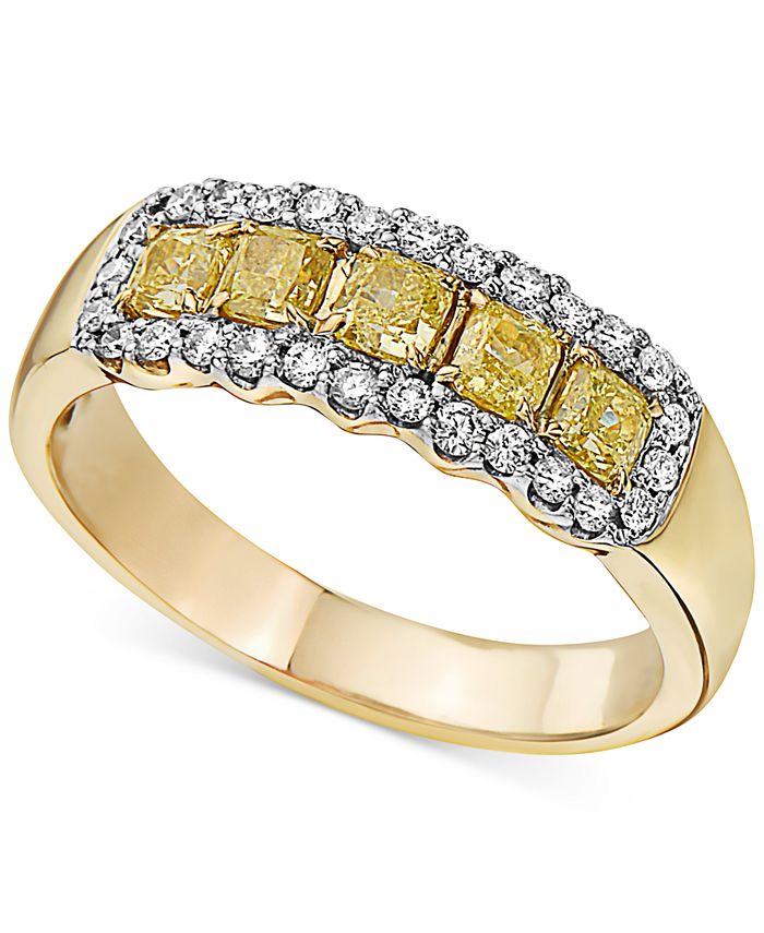 Macy's Yellow Diamond 5Stone Band Ring (1 ct. t.w.) in 14K Yellow Gold Macy's