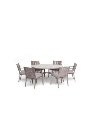 Agio - Wayland Outdoor Aluminum 7-Pc. Dining Set (60" Round Dining Table & 6 Dining Chairs)