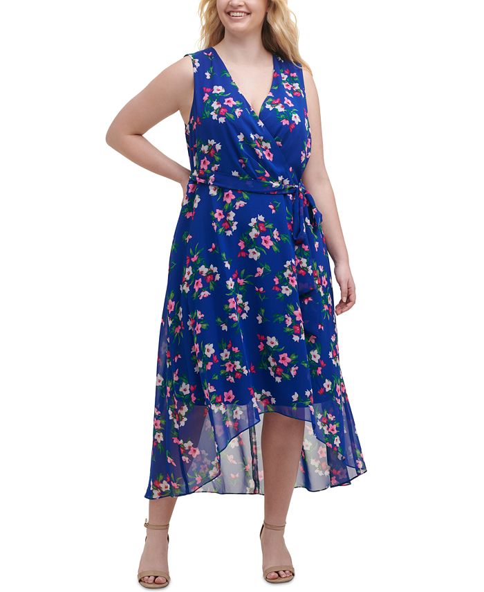 Jessica Howard Plus Size Printed High-Low Dress - Macy's