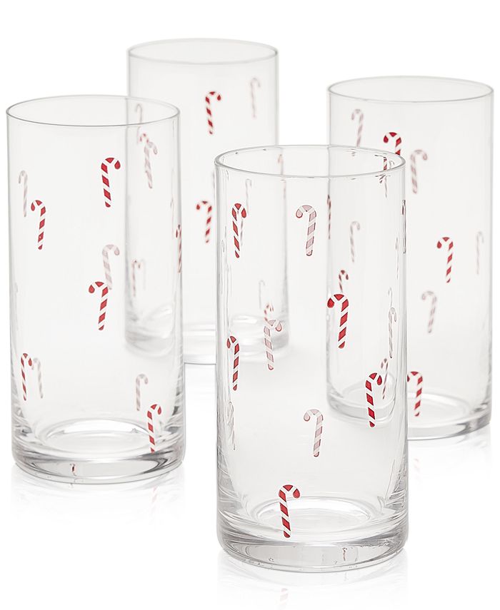 The Cellar Holiday Candy Cane Highball Glasses, Set of 4, Created for Macy's Macy's