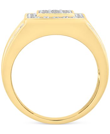 Macy's - Men's Diamond Cluster Ring (1-1/2 ct. t.w.) in 10k Gold & White Gold