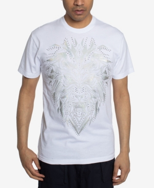 Men's Geo Embellished Lion Head Graphic T-shirt