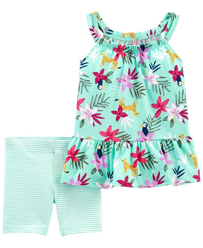 Carter's Baby Girls Floral Tank and Bike Short, 2 Piece Set - Macy's
