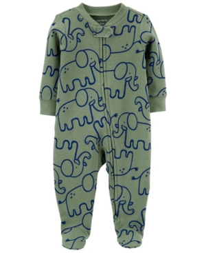 Baby Boys Elephant 2-Way Zip Cotton Sleep Play