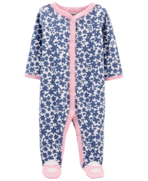 Baby Girls Floral Snap-Up Cotton Sleep Play