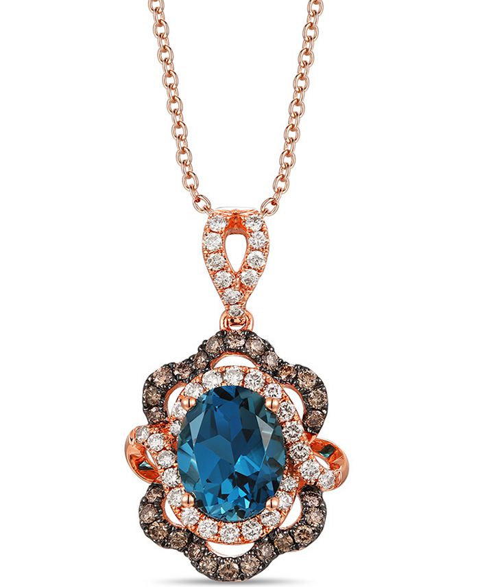 Rose gold sale blue topaz necklace