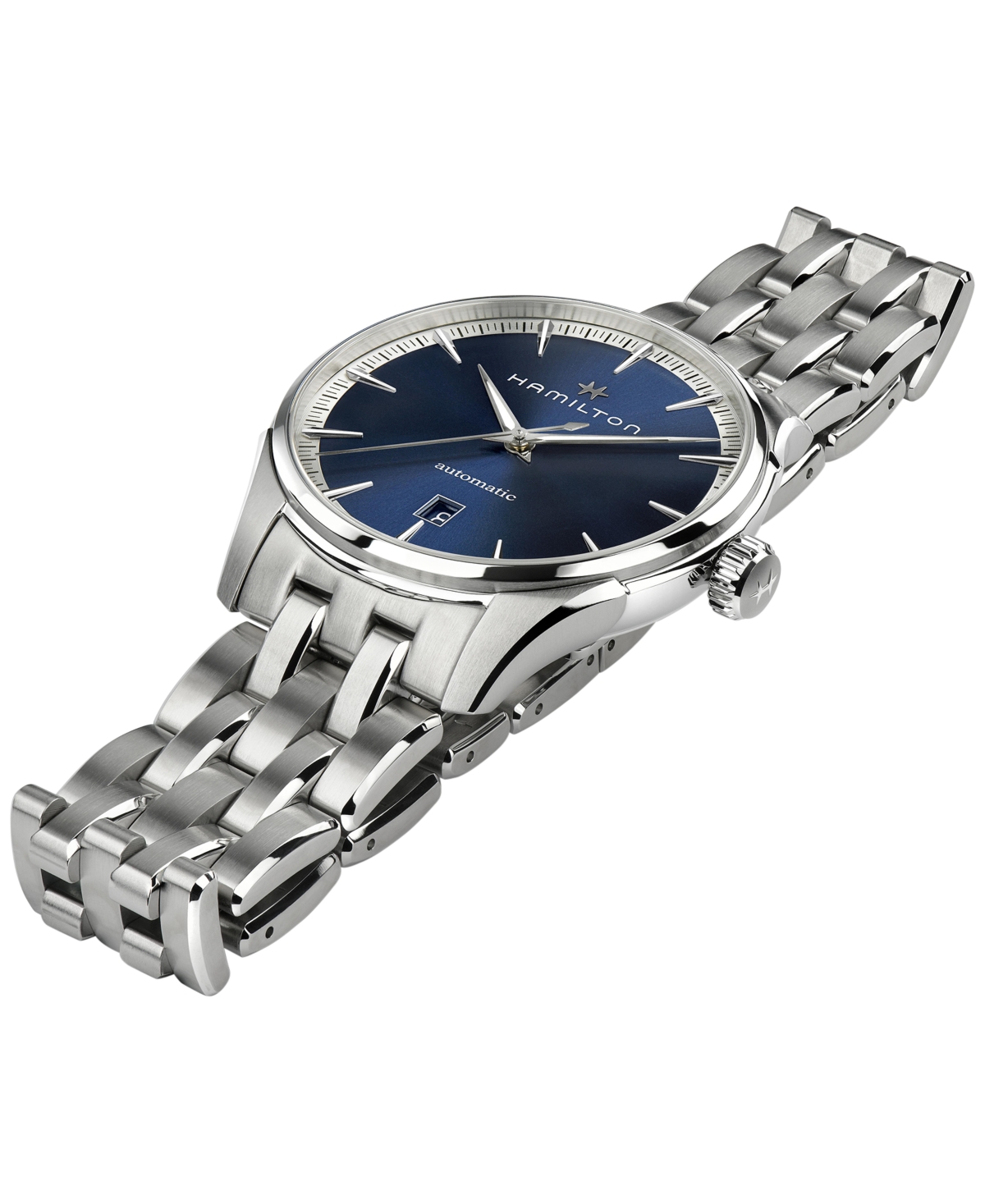 Shop Hamilton Men's Swiss Automatic Jazzmaster Stainless Steel Bracelet Watch 40mm