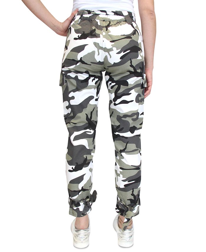 Almost Famous Crave Fame Camo-Print Belted Tie-Cuff Cargo Jogger Pants & Reviews - Pants
