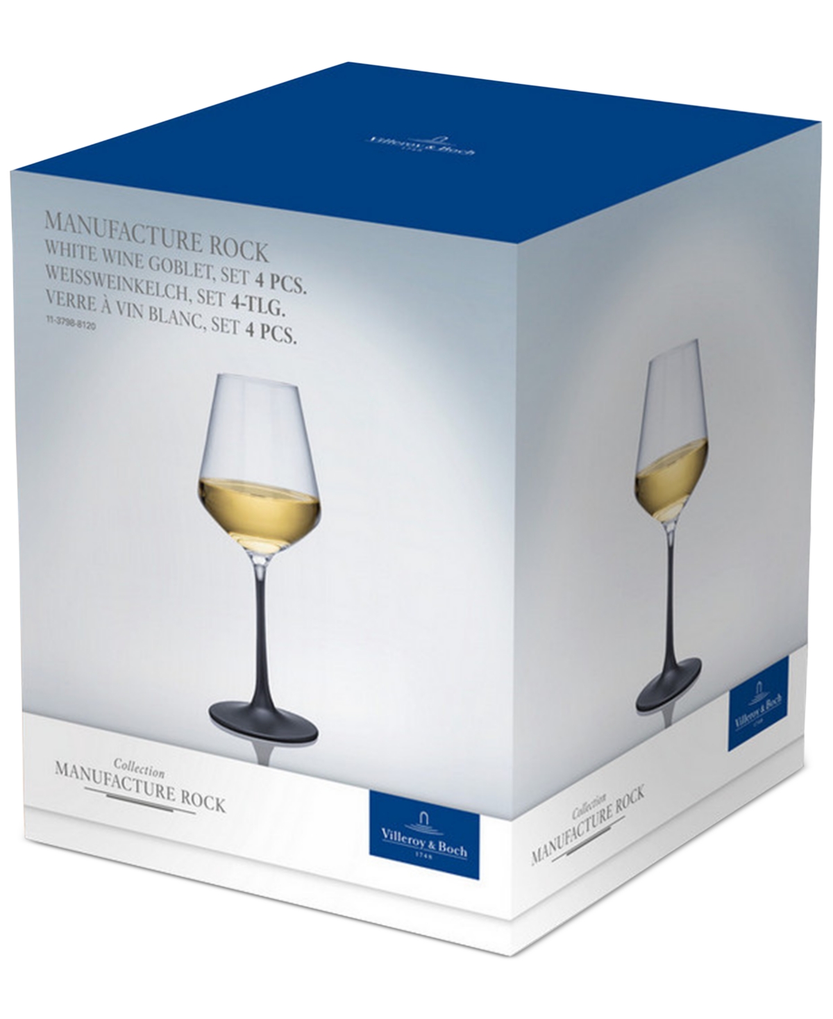 Villeroy & Boch Manufacture Rock White Wine Glasses, Set of 4