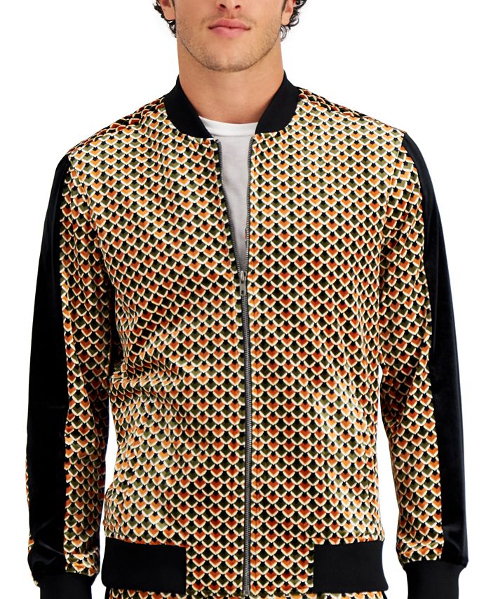 INC International Concepts Men's RegularFit Geometric Velour Track