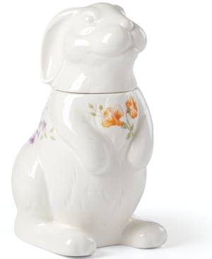 Lenox Butterfly Meadow Bunny Cookie Jar In Multi And White