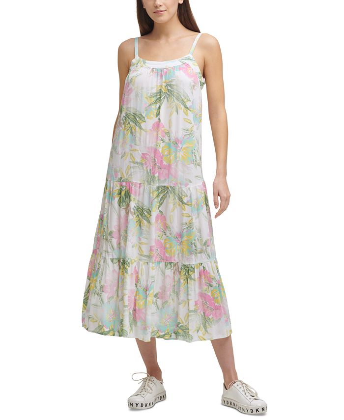 DKNY Jeans Printed Tiered Camisole Dress - Macy's