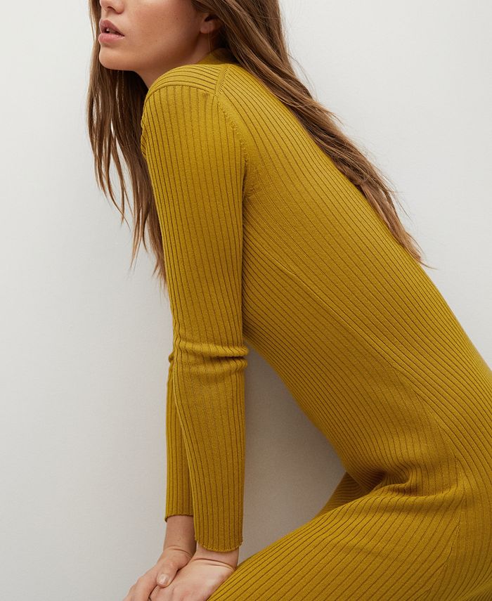 MANGO Ribbed Long Dress Macy's