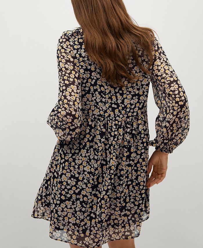 mango flowy print dress