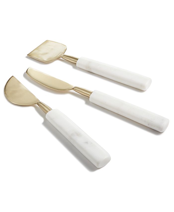 Laurie Gates California Designs Marble and Stainless Steel 3-Piece Cheese Knife  Set in White 985119117M - The Home Depot