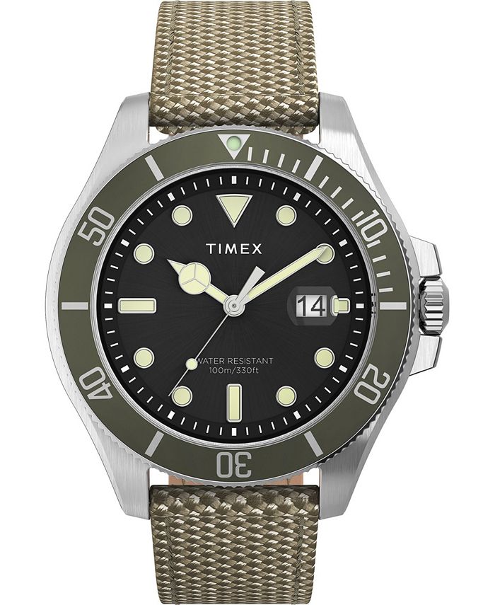Timex Men's Harborside Coast Tan Fabric Strap Watch 43mm & Reviews 