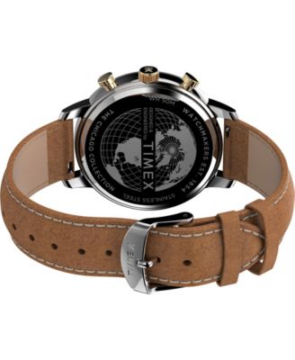 Men's Chicago Tan Leather Strap Watch 45mm