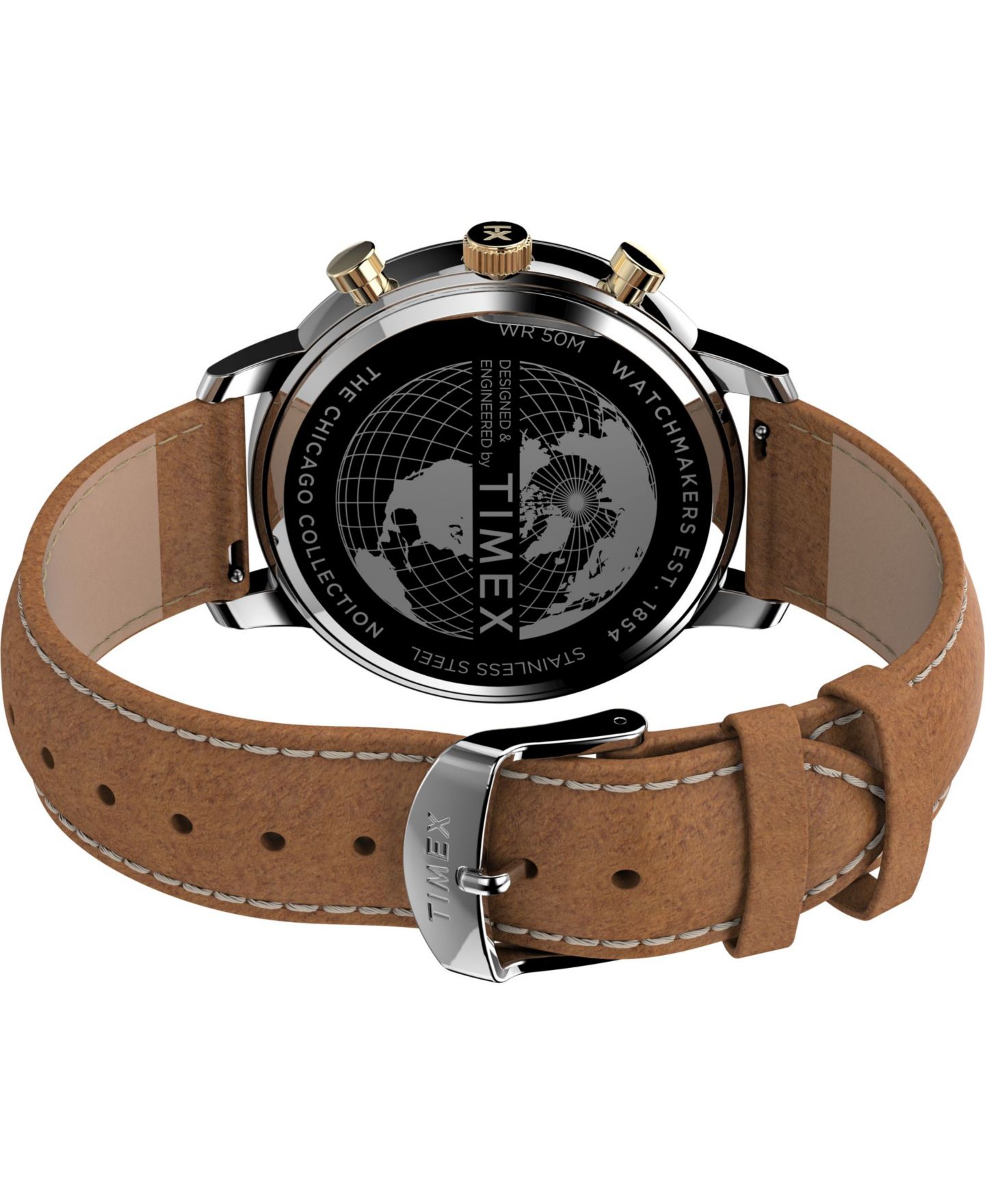 Мужские часы Timex Chicago Tan Leather Strap Watch 45mm — фото 3