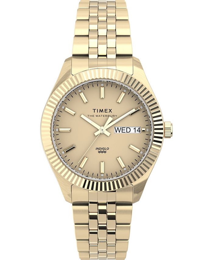 Timex Women's Waterbury Boyfriend Gold-Tone Stainless Steel Bracelet Watch  36mm & Reviews - All Watches - Jewelry & Watches - Macy's