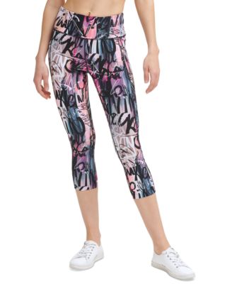 calvin klein performance printed cropped leggings