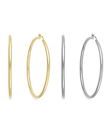 Slim 1 3/4"-3" Hoop Earrings in Gold-Tone or Silver-Tone, Created for Macy's