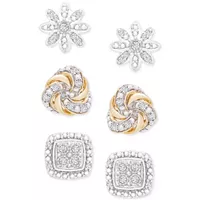 Macys 3-Pc. Diamond Stud Earrings Set Deals